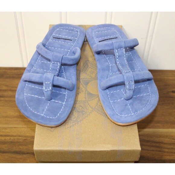 Free People Shoes - Free People Hadden‎ Suede Slide Sandal Color Blue Boho Minimalist Casual Size 8